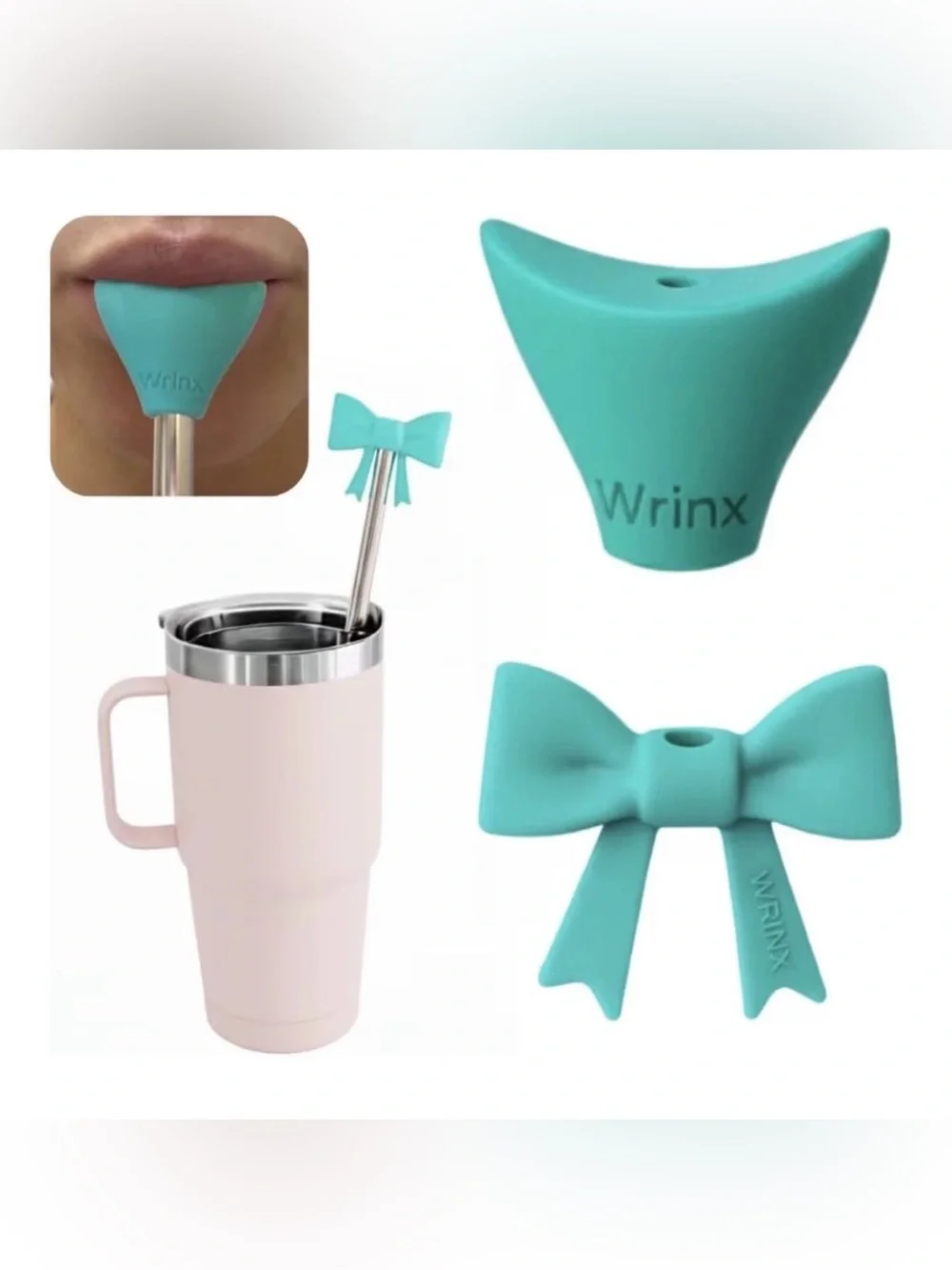 Dentist- Designed Anti-Wrinkle Silicone Straw Topper Attachment for Lips | 2 ...